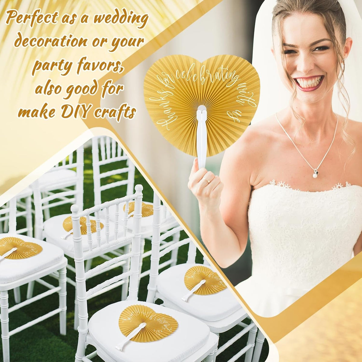 120 Pieces Paper Hand Held Fan Bulk Paper Folding Fans for Weddings Foldable Wedding Fans