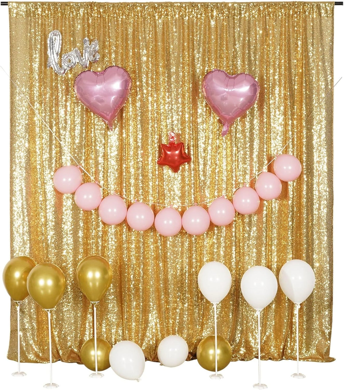 Poise3EHome Gold Sequin Backdrop, 20Ft x 10Ft Glitter Photography Background Curtains for Party