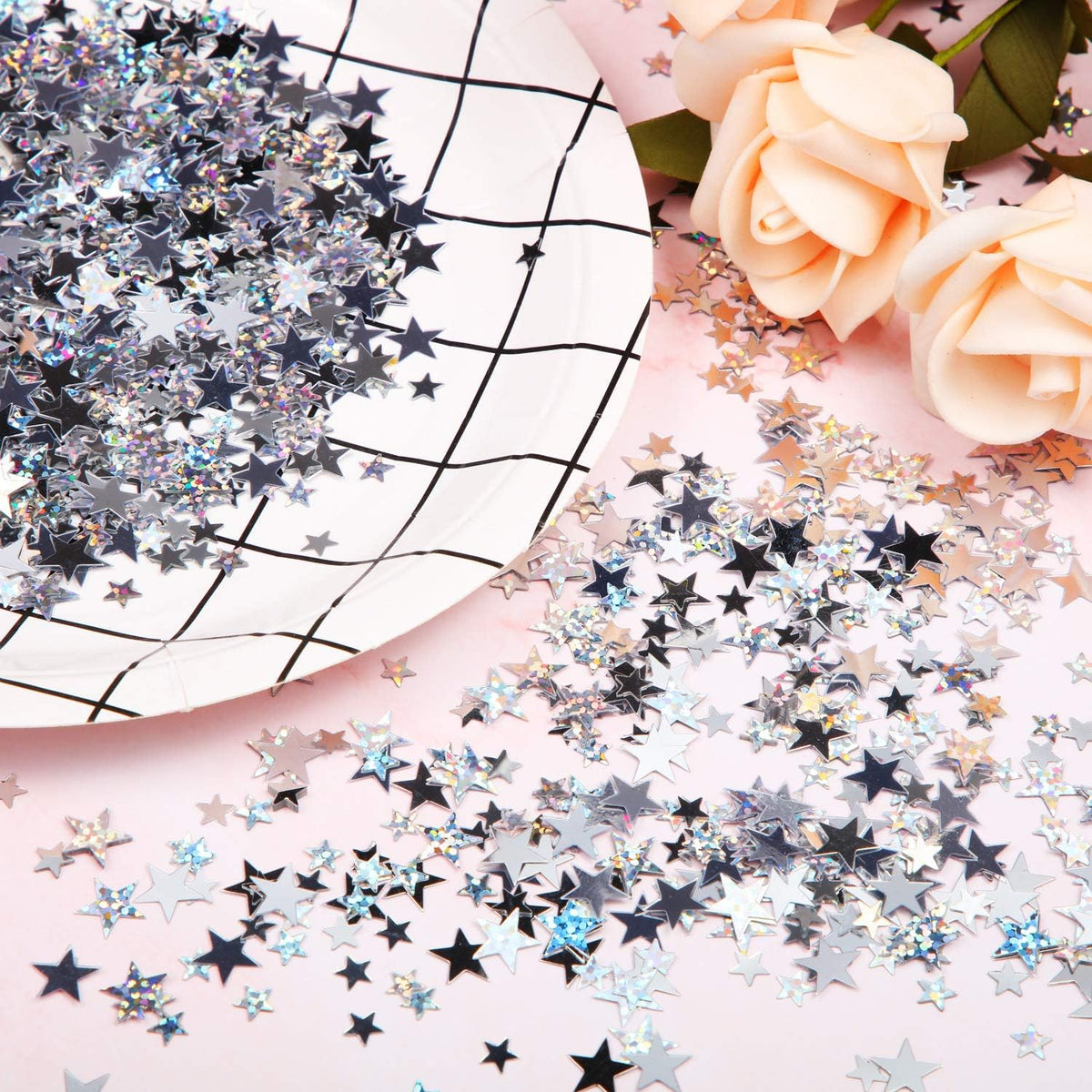 Hestya 60g Star Confetti Glitter Table Confetti Metallic Foil Stars for Party Wedding Festival