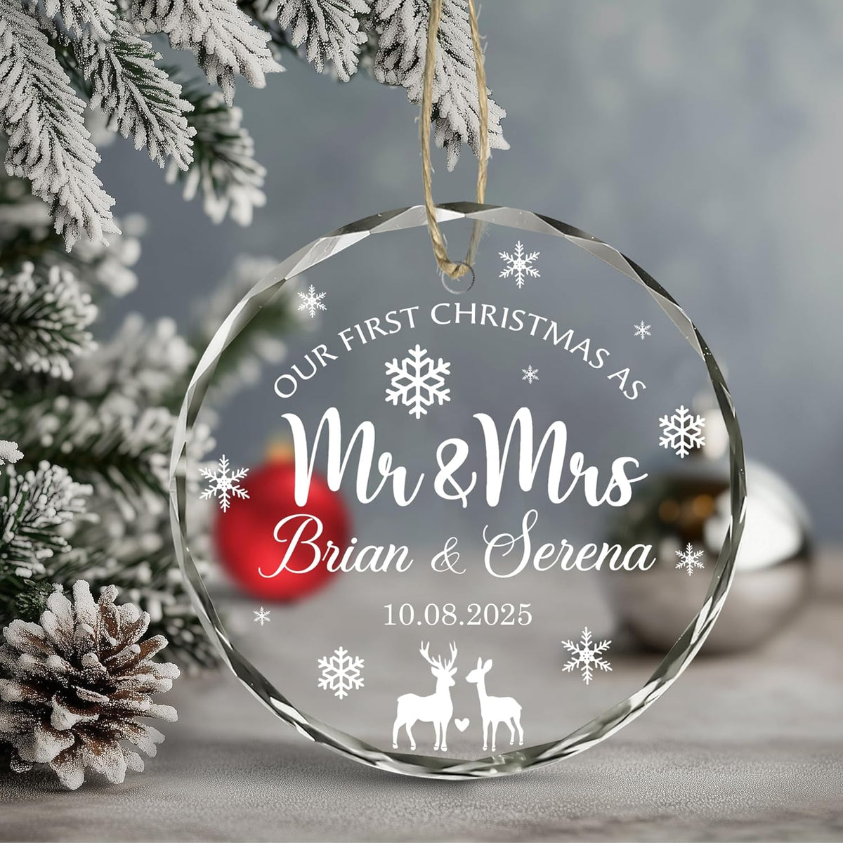 Personalized Our First Christmas As Mr Mrs Christmas Ornament - Ornaments Wedding Gifts For Couples