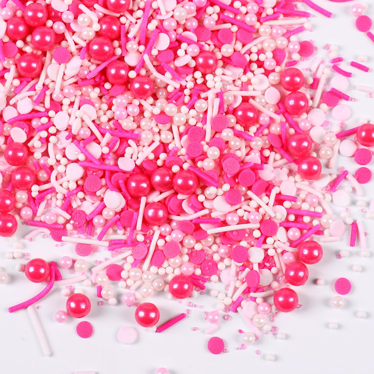 Edible Pink Sprinkles for Cake Decorating, Pink Confetti Sprinkles, Pink Jimmy Sprinkle Mix