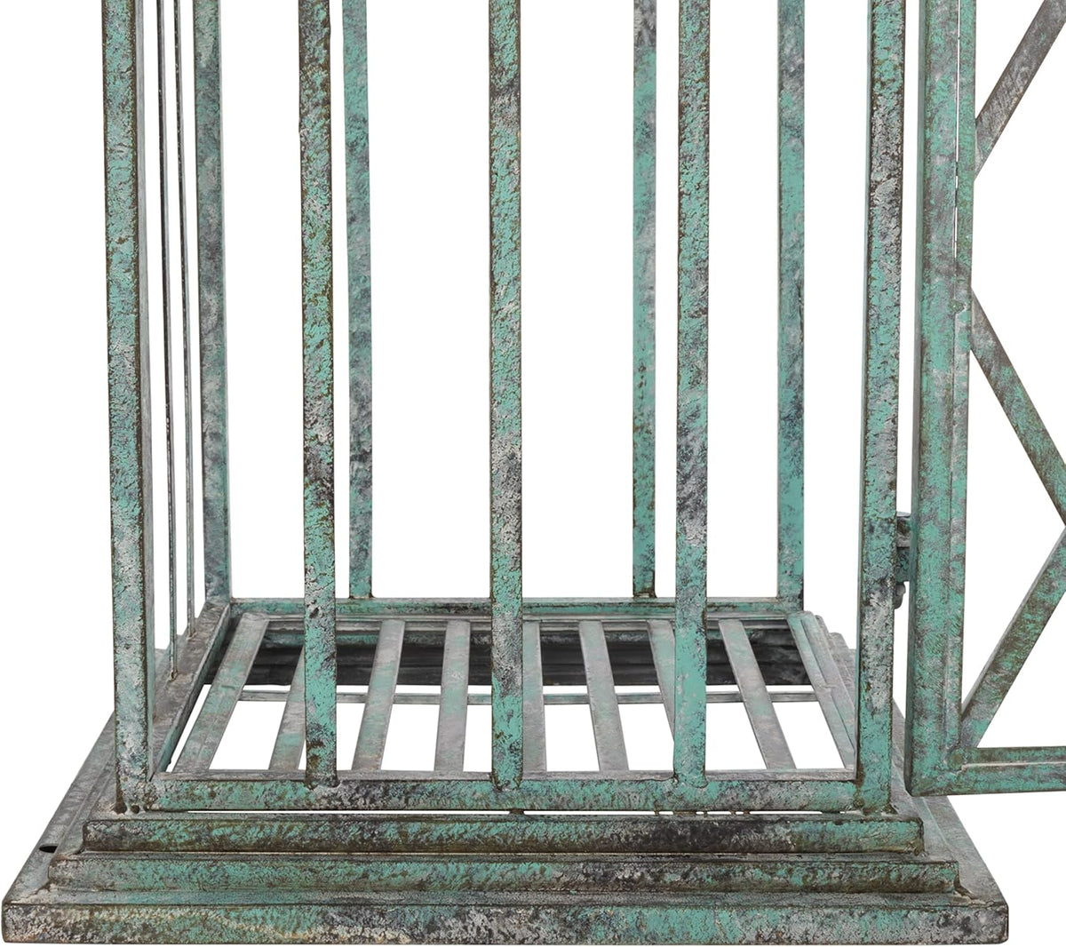 SAFAVIEH Outdoor Collection Beatrix Victorian Antique Dark Green Wrought Iron Trellis Garden Arch