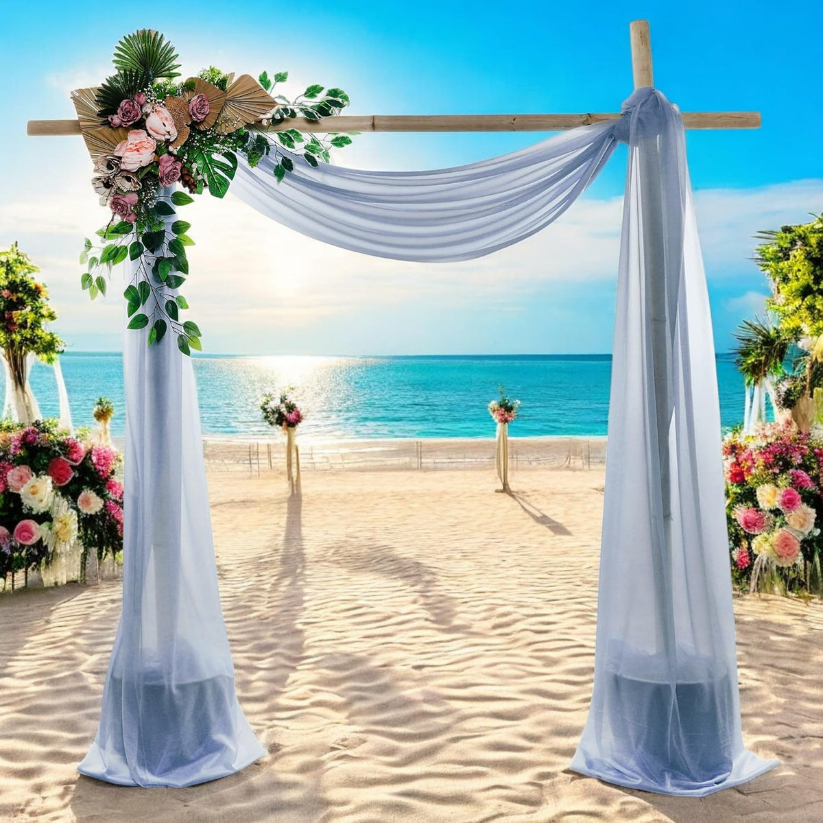 MDS Halloween Chiffon Draping Fabric - 2 Panel, 30" Wide x 100ft Long - Sheer Spooky Arbor & Canopy
