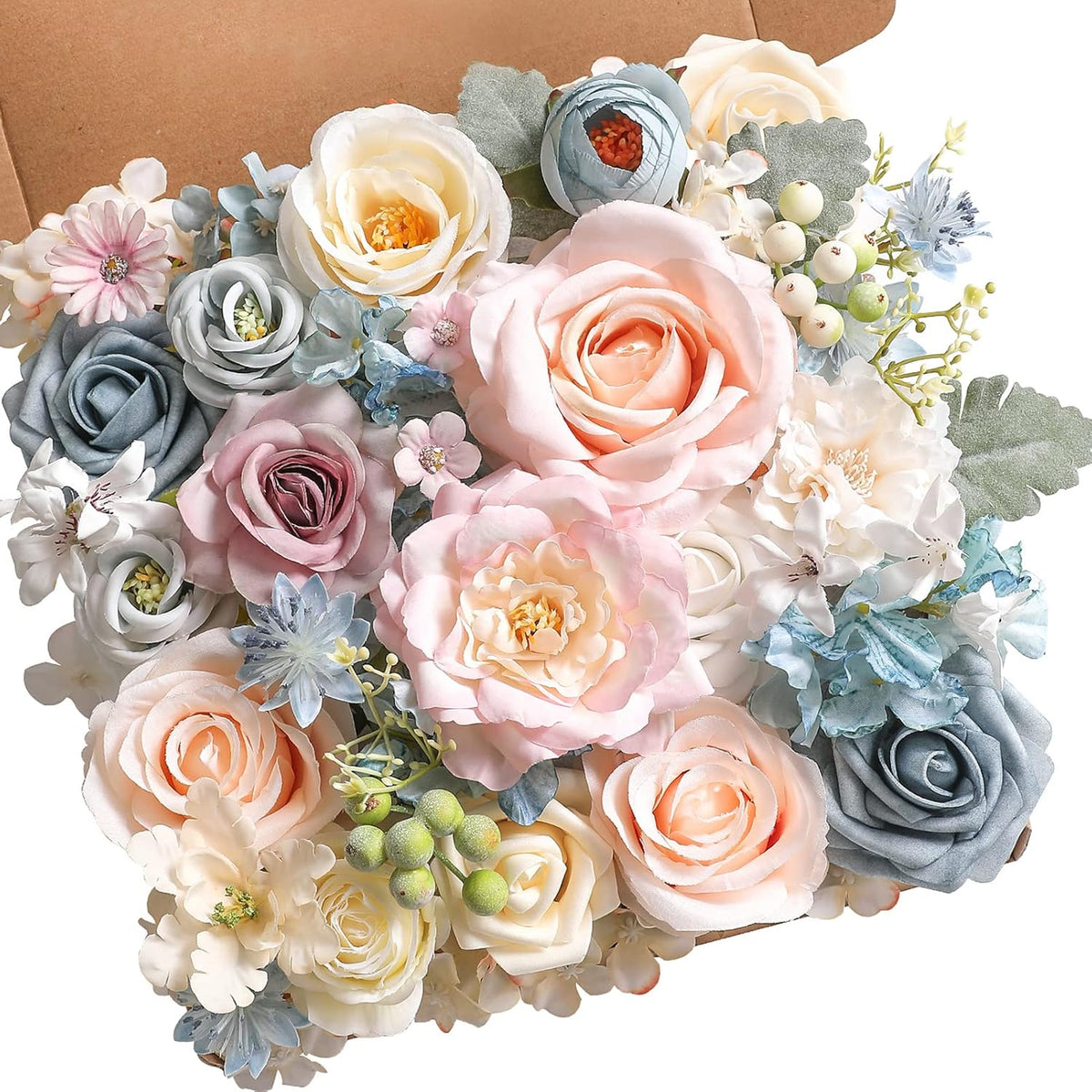 Serra Flora Artificial Flowers Combo Box Set Faux Flowers Bulk Flower Leaf with Stems Arrangements