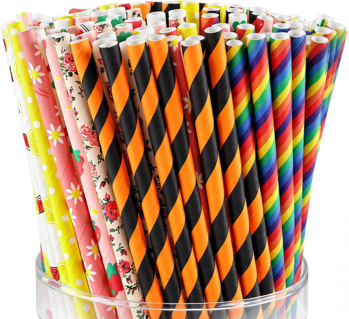 HAKACC Paper Straws for Drinking, 200PCS Party Straws for Birthday Wedding and Holiday DIY