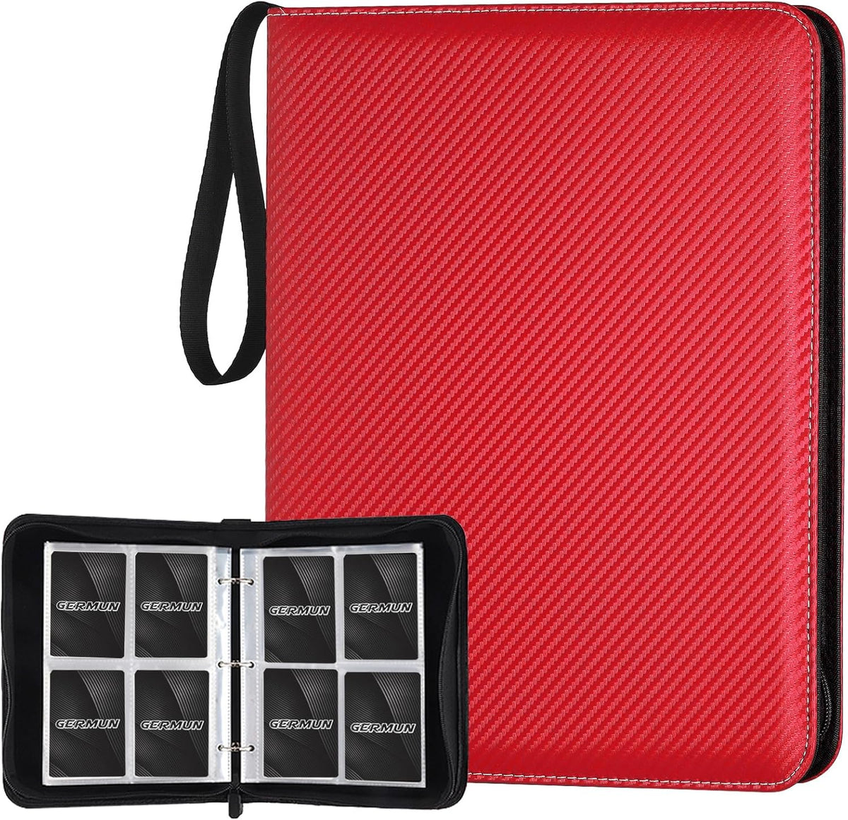 4 Pocket Card Binder, Premium Zip Trading Card Binder, 400 Double Sided Pocket PU Card Collection