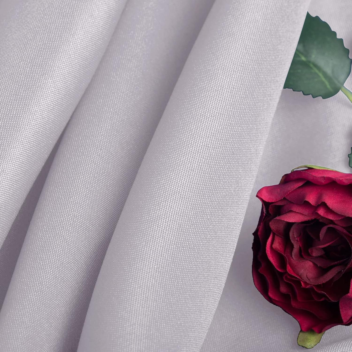Ascoza 2pack 132 Inch Silver Round Tablecloth in Washable Polyester Fabric for