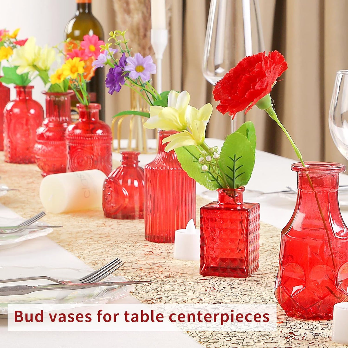Glass Bud Vases Set of 30 pcs for Wedding,Home Decor,and Events,Mini Vases for Centerpieces and