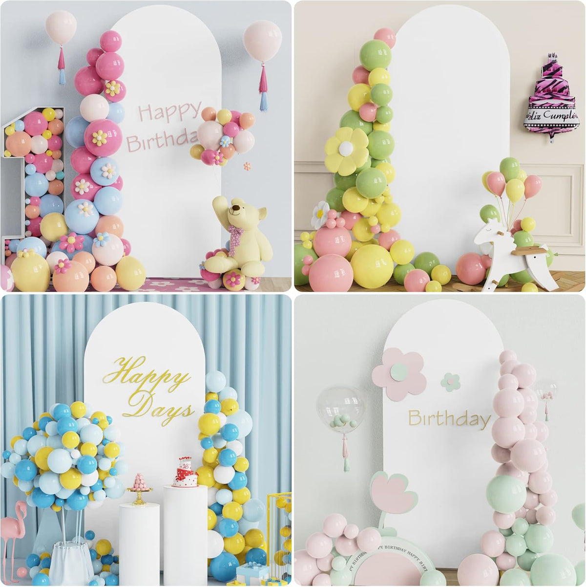 Wokceer 6 FT Wedding Arch Backdrop Stand and White Arch Cover Metal Arch Stand with Arch Stand