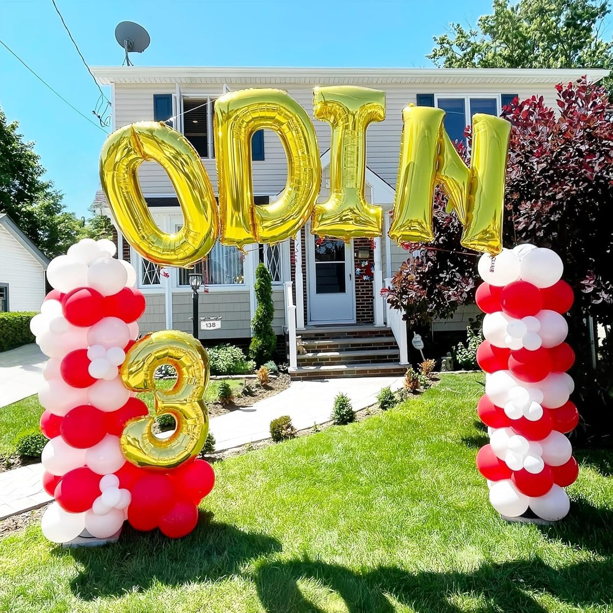 Letter Balloons Gold, 40 Inch Alphabet Name Balloon, Large Self Inflating Custom Balloon F Decor