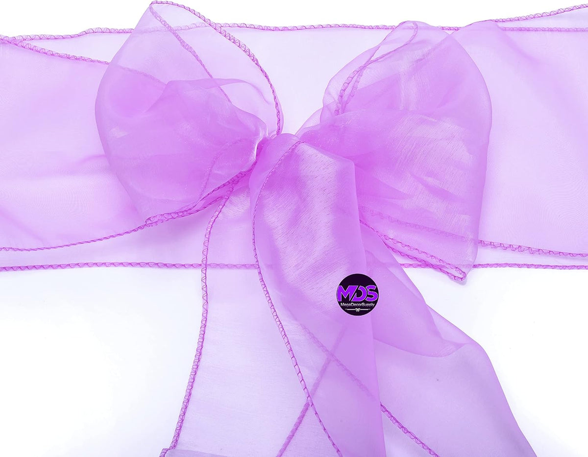 MDS Pack of 250 PCS Organza Chair Sashes Wider Dining Chair Bows Ribbon Tie Back for Wedding Party