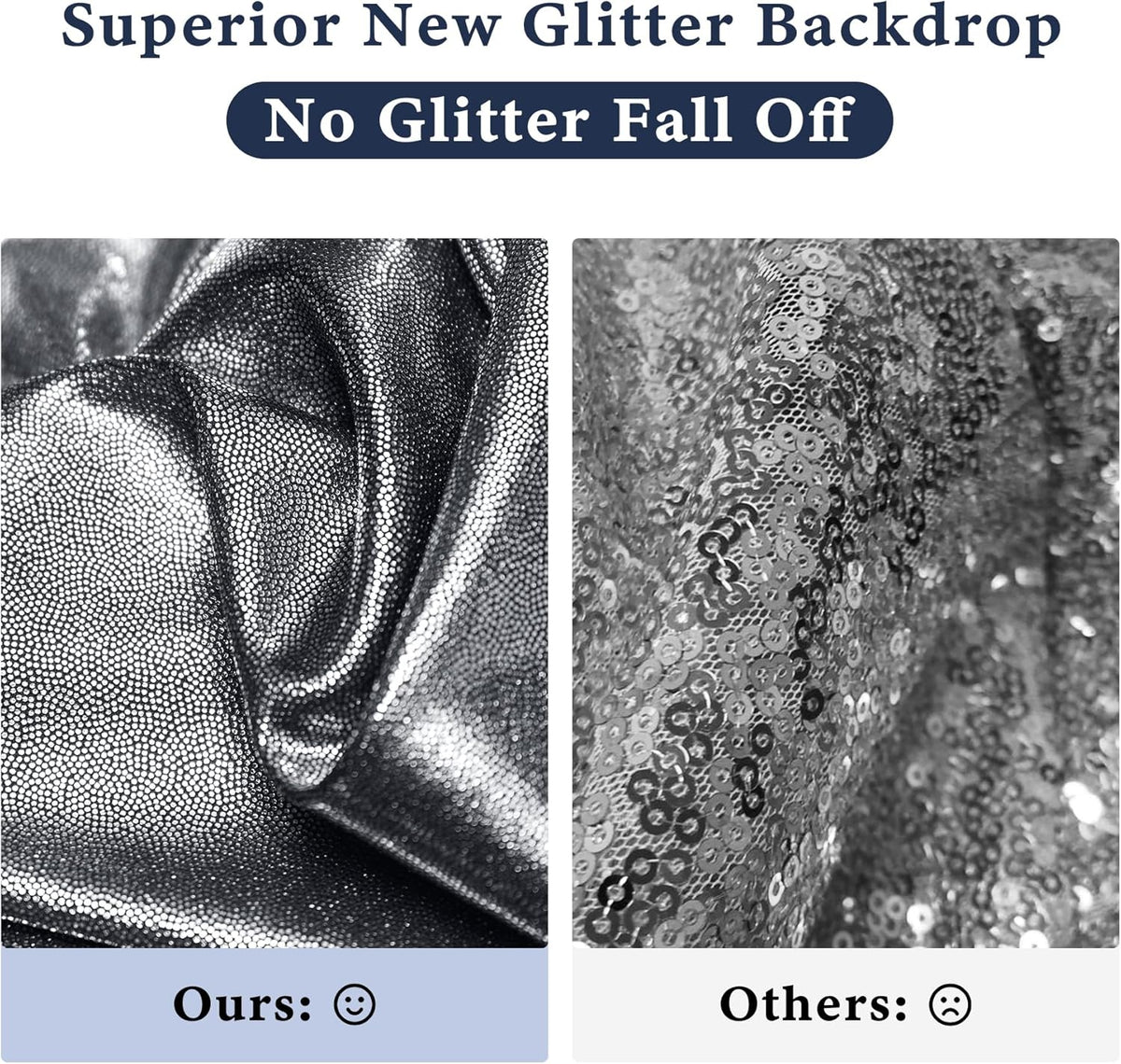 Outpain Thick 30 ft x 10 ft Black Black Sequin Backdrop Curtain for Parties, Wrinkle Free Glitter