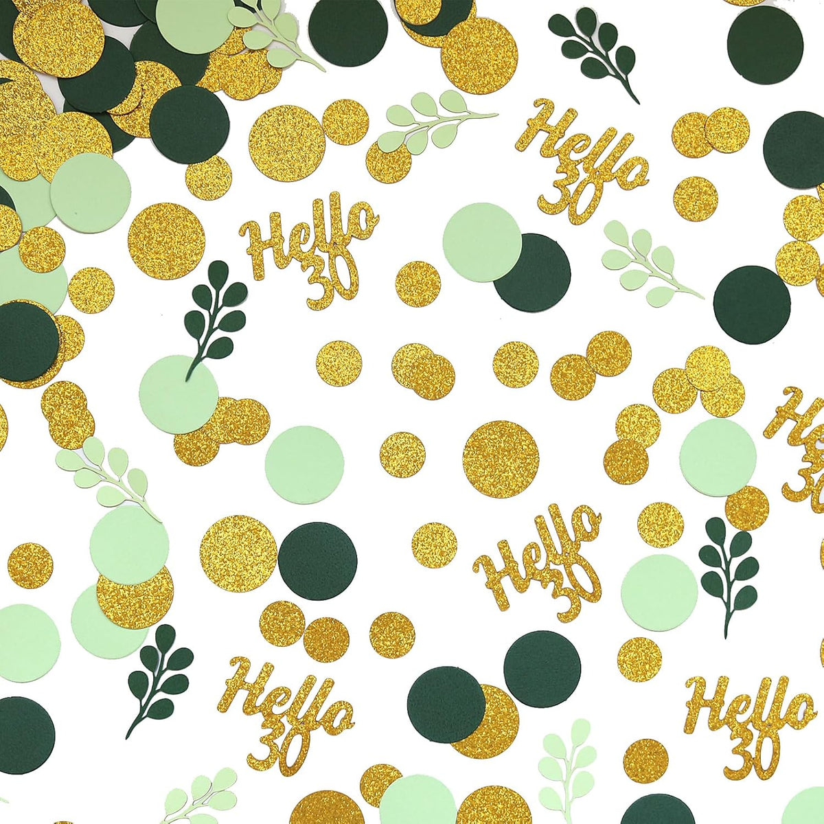 300PC Gold Glitter and Sage Green Happy 30th Birthday Decorations for Her/Him Greenery 30th