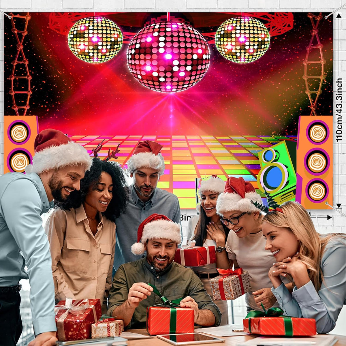 Dance Party Backdrop Retro 80s 90s Theme Stage Dance Ball Music Birthday Party Decoration DJ