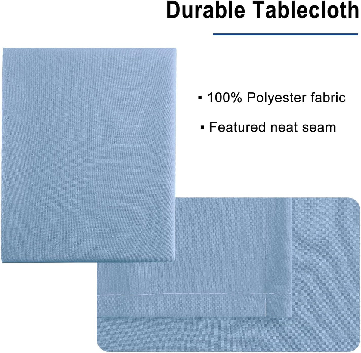 Hiasan Dusty Blue Tablecloth for Rectangle Tables - Waterproof and Spillproof Washable Fabric Table