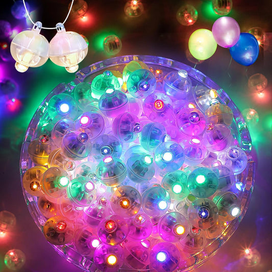 100Pcs Balloon Lights with Lanyard, Long Standby Time Mini Balloon Lights, LED Multicolor Flash