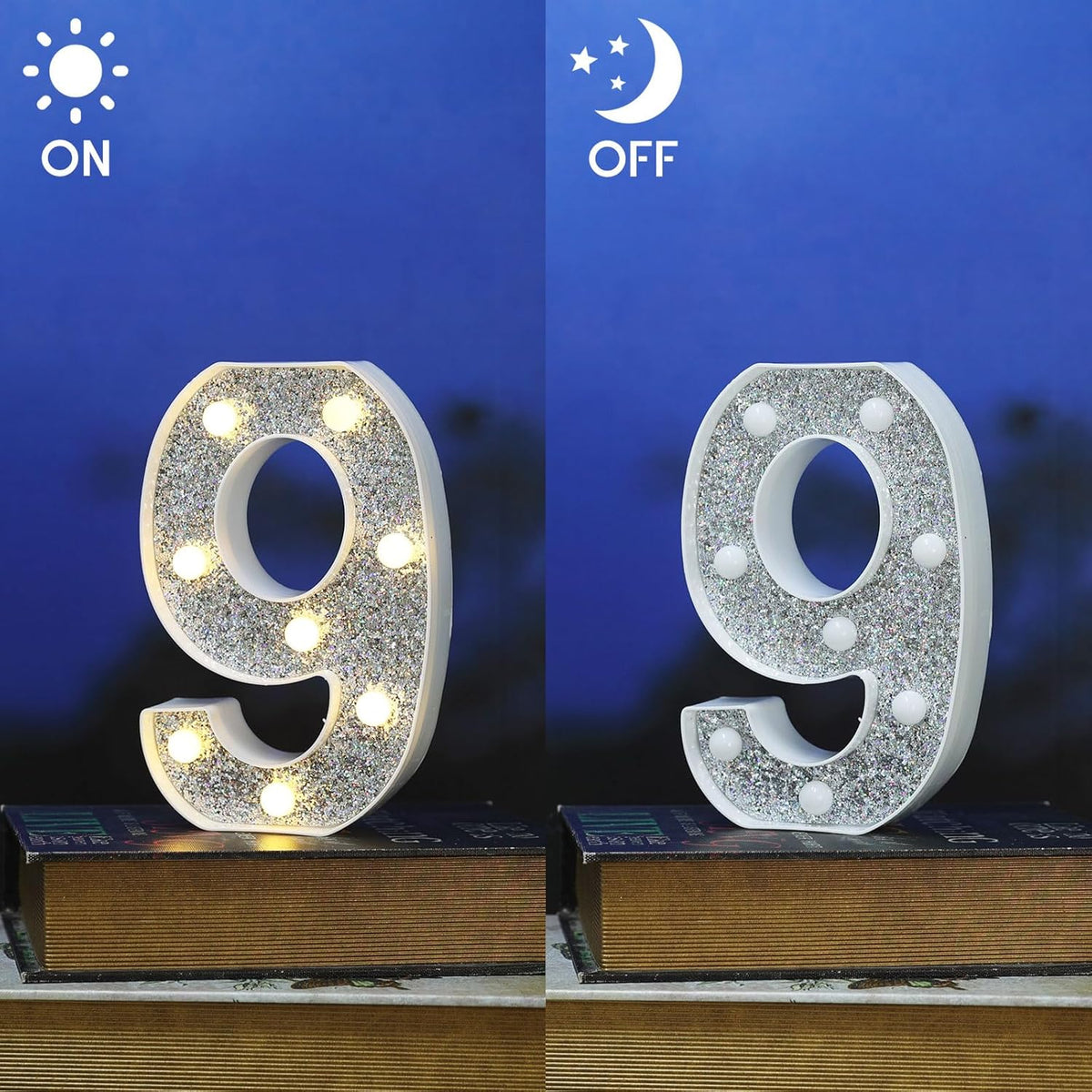 Marquee Light Letters for Table Decorations, Glitter Light Up Signs for Prom, Events, or Engagement