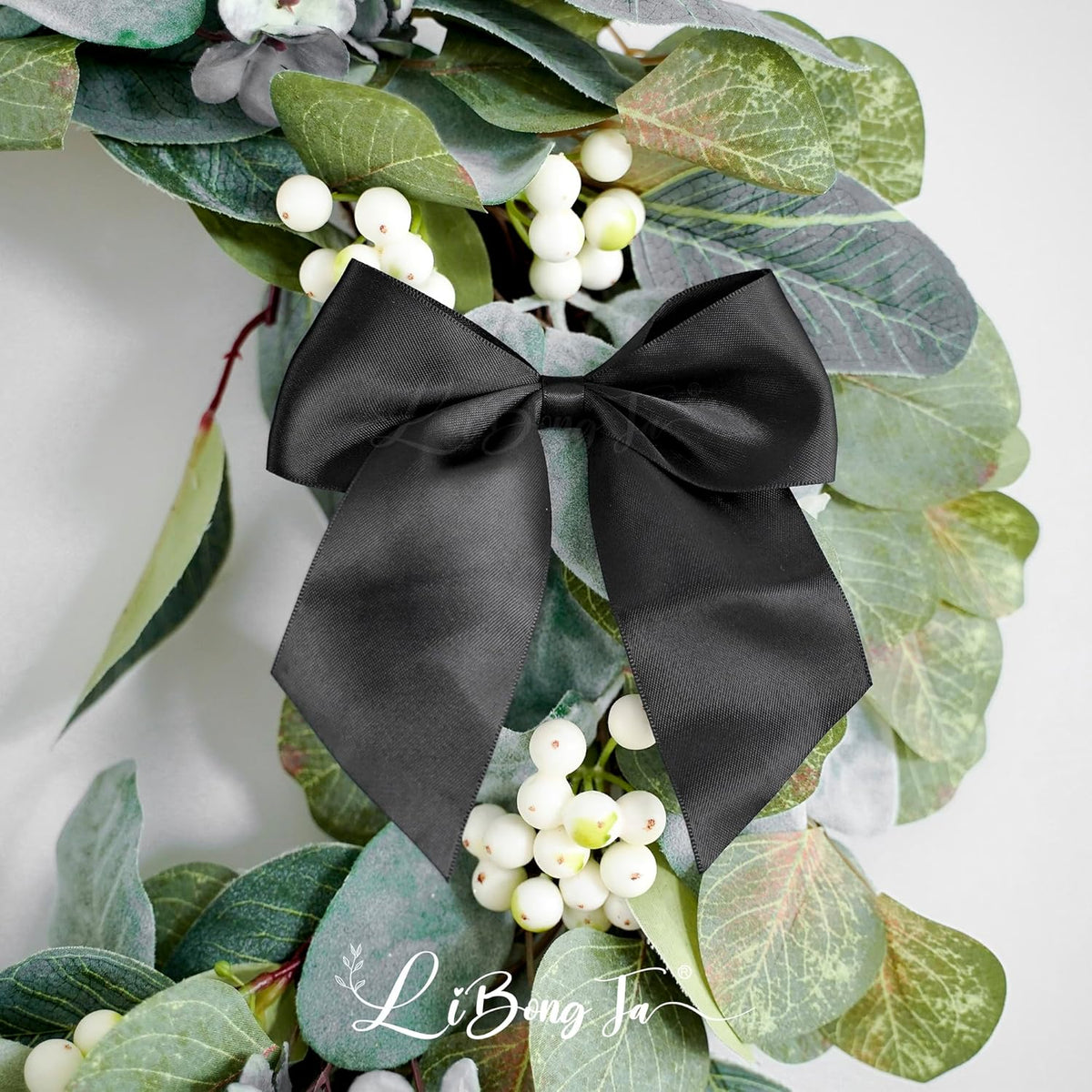5'' Black Bow Party Decorations Satin Bows, Twist Tie Bows for Treat Bags, Cake Pops, Pre-Tied Bow
