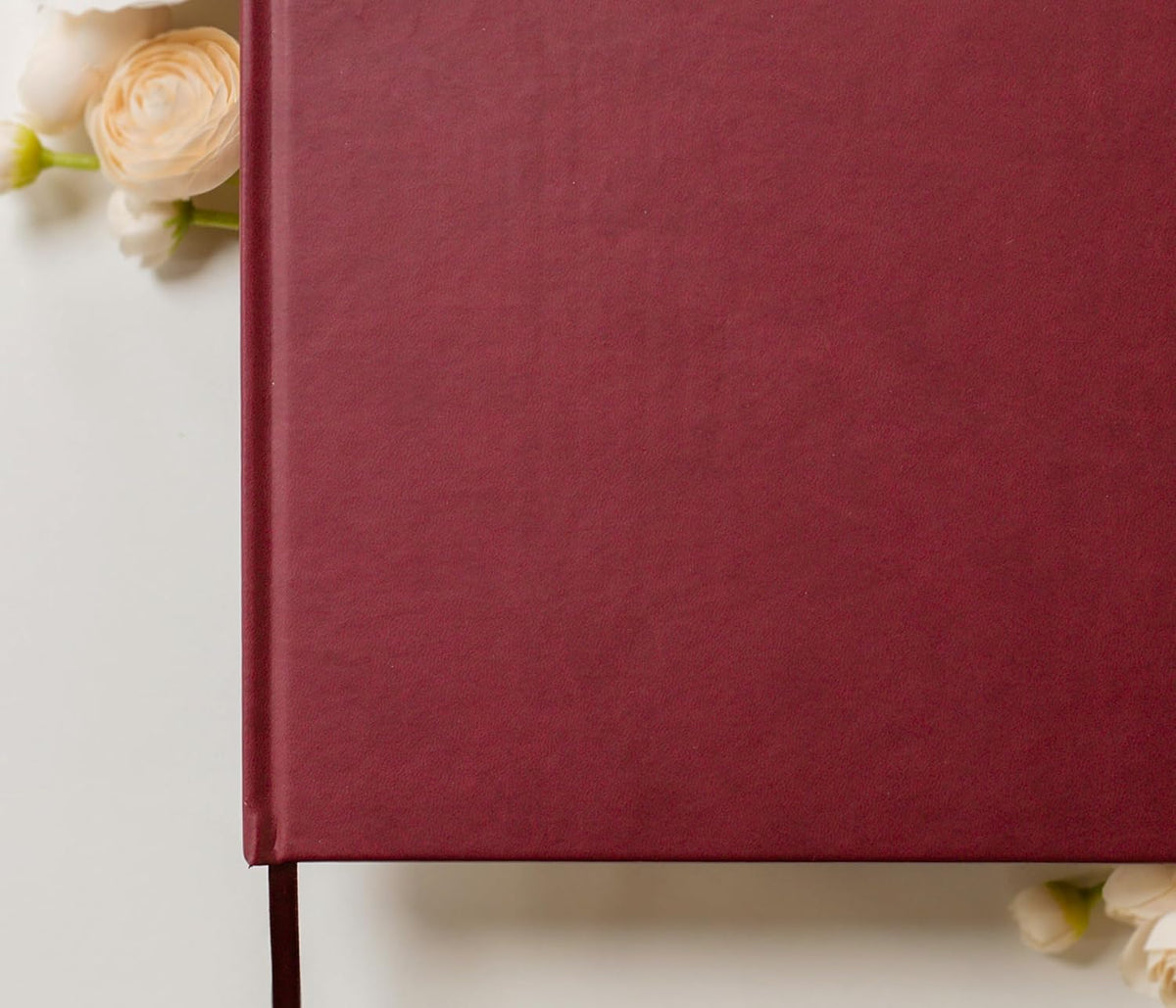 MUUJEE Personalized Guestbook in Wine - Premium Custom Modern Guest Book for Wedding Reception