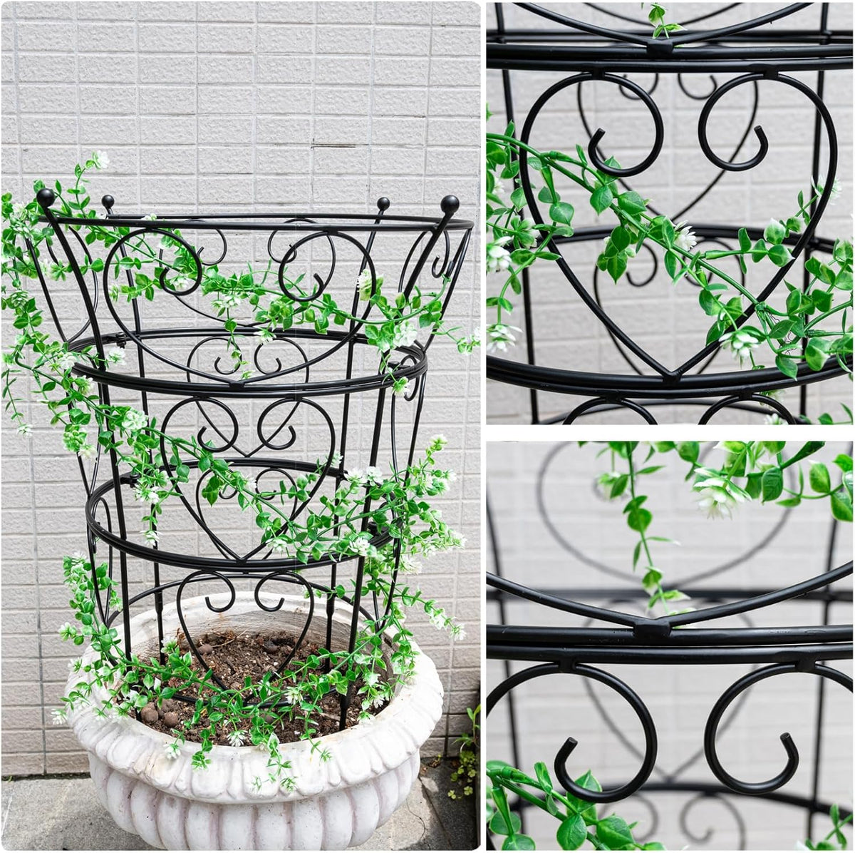 Large Obelisk Trellis Peony Cage 24.6x17 Inches - Premium Metal Plant Support for Outdoor Gardens