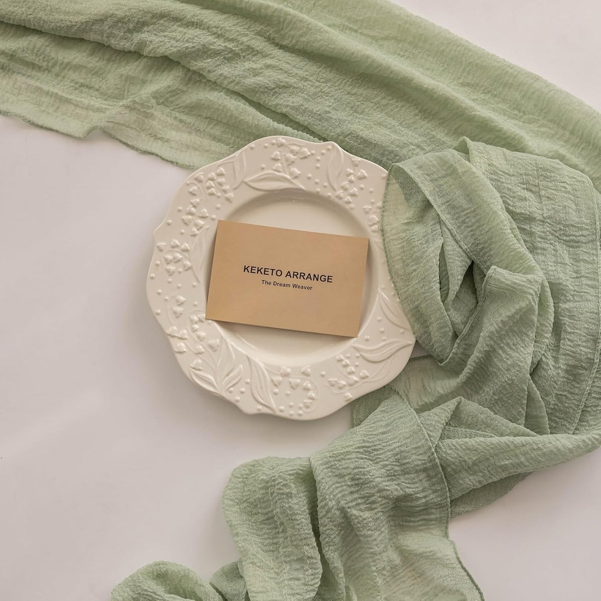 6pcs Cheesecloth Table Runner Sage Green Gauze 120 Inch 10 FT Rustic Boho Cheese Cloth Runner for