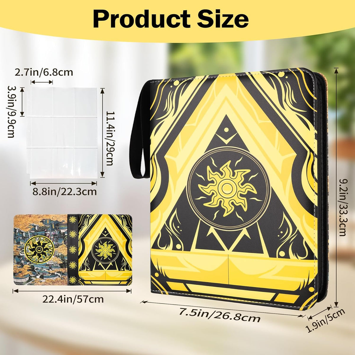 9 Pocket Card Binder for MTG/YGO/PTCG/Game Cards, Holds 900 Cards,Premium Card Collector Book for