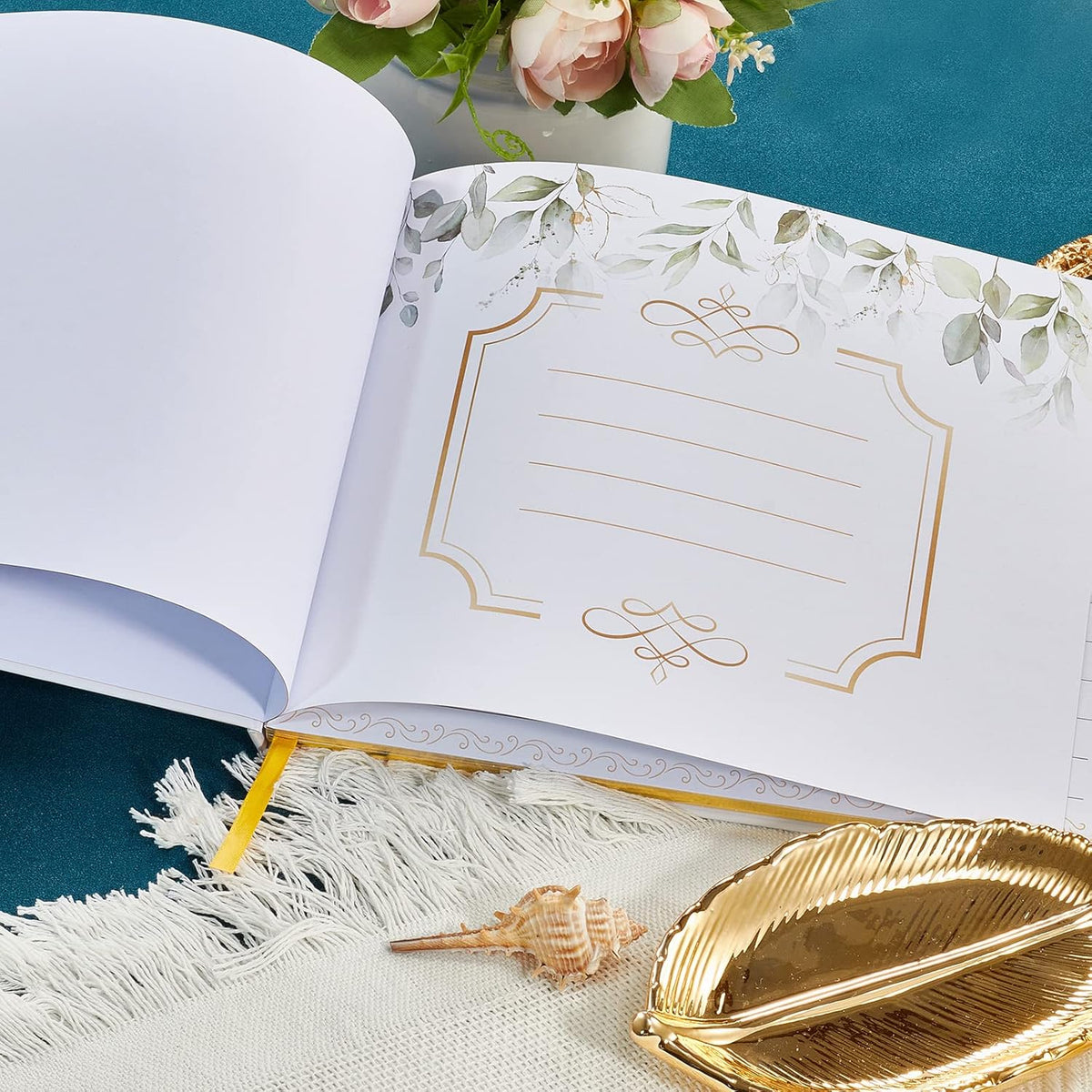 TRULIVA Wedding Guest Book - Guest Sign in Book - Wedding Reception Registry Book - Hard Cover, 7"