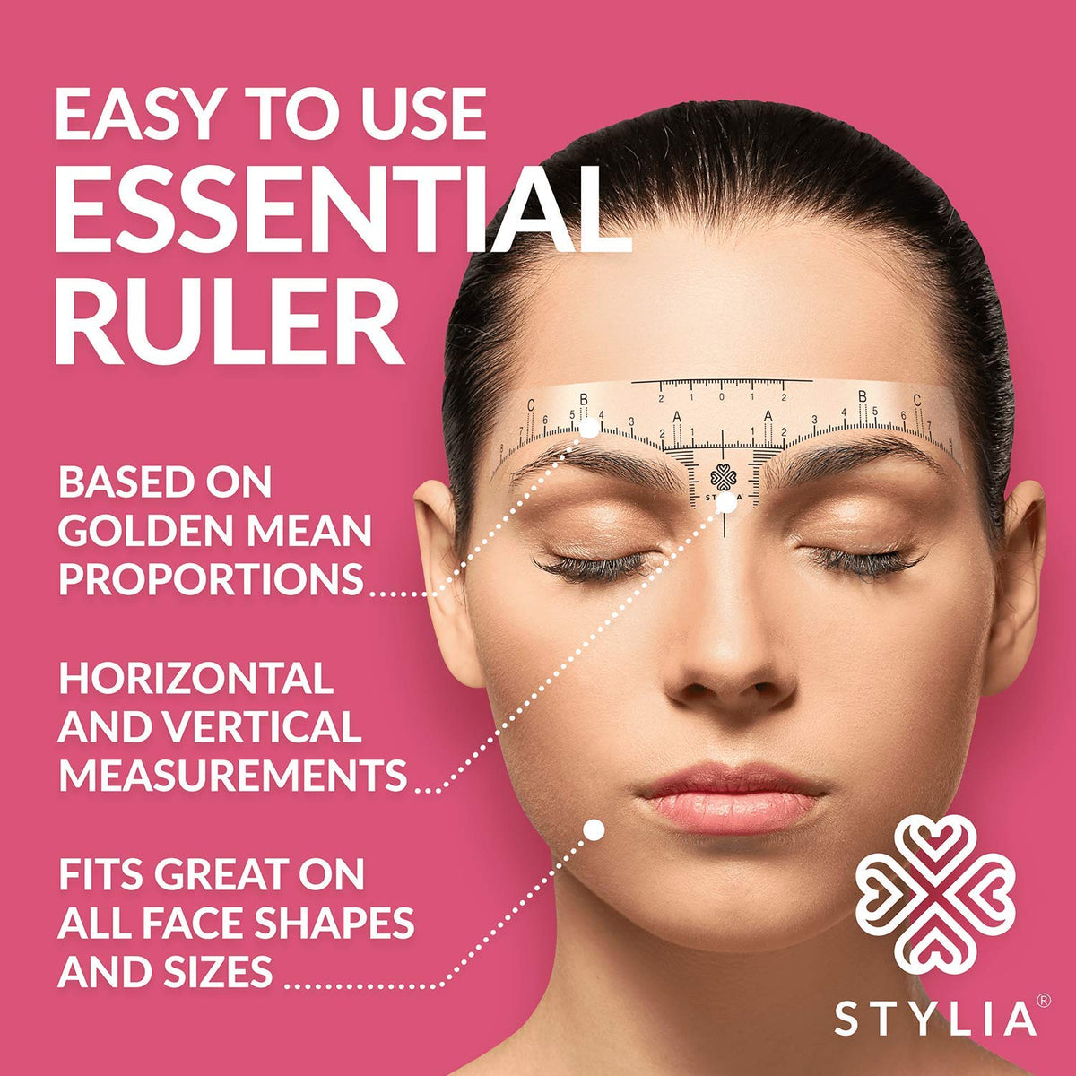 Stylia Eyebrow Stencil Kit for Women – 100 Pack, Precision Brow Mapping Tool for Shaping, Best