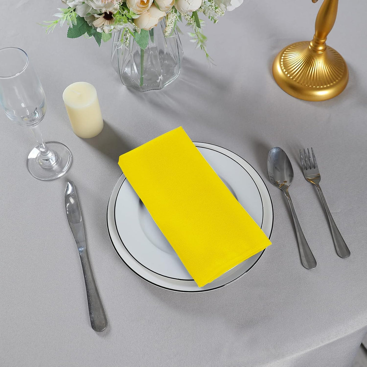 Cloth Napkins 17x17 inch Washable Polyester Dinner Napkins Soft Table Napkins for Wedding Party