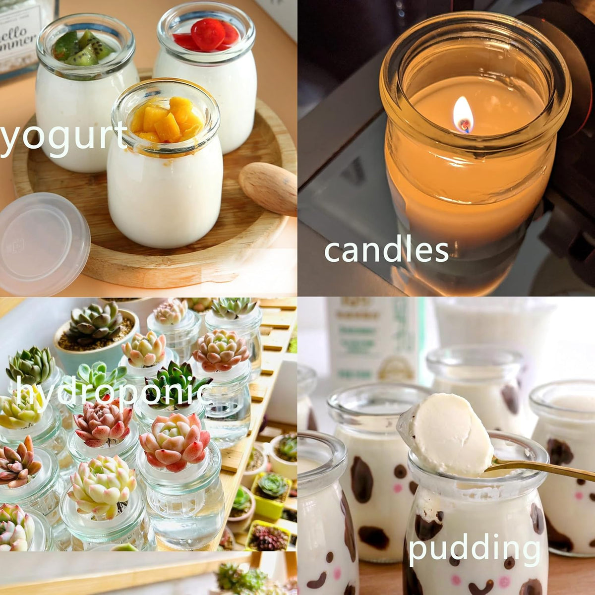 Mini Pudding Jars 60Pack, 3.4 oz Glass Favor Jar with Lids, Candle jars,Yogurt Containers with