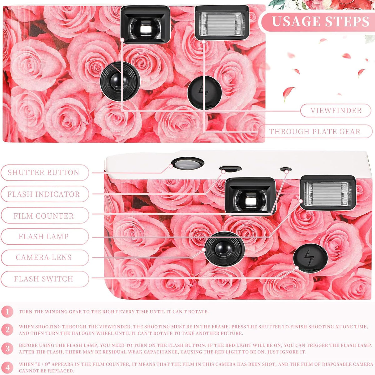 12 Pack Disposable Camera Bulk for Wedding 34 mm Single Use Film Camera with Flash for Wedding Baby