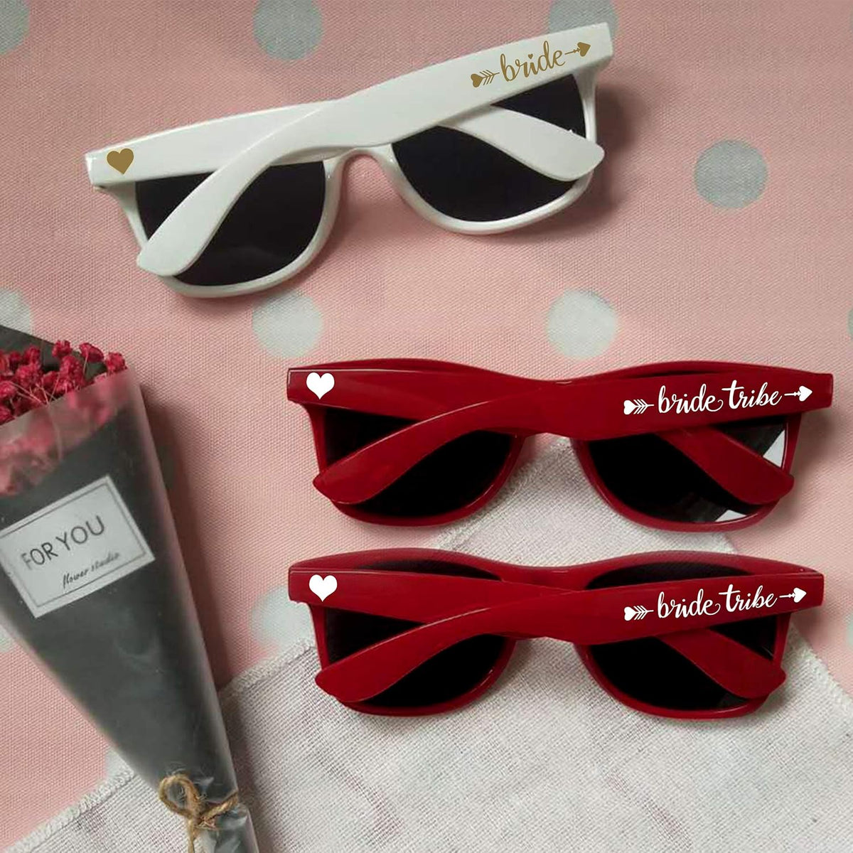 LADY&HOME 10 Pack Bachelorette Party Sunglasses Favors, Bridesmaid and Bride Tribe Sunglasses for