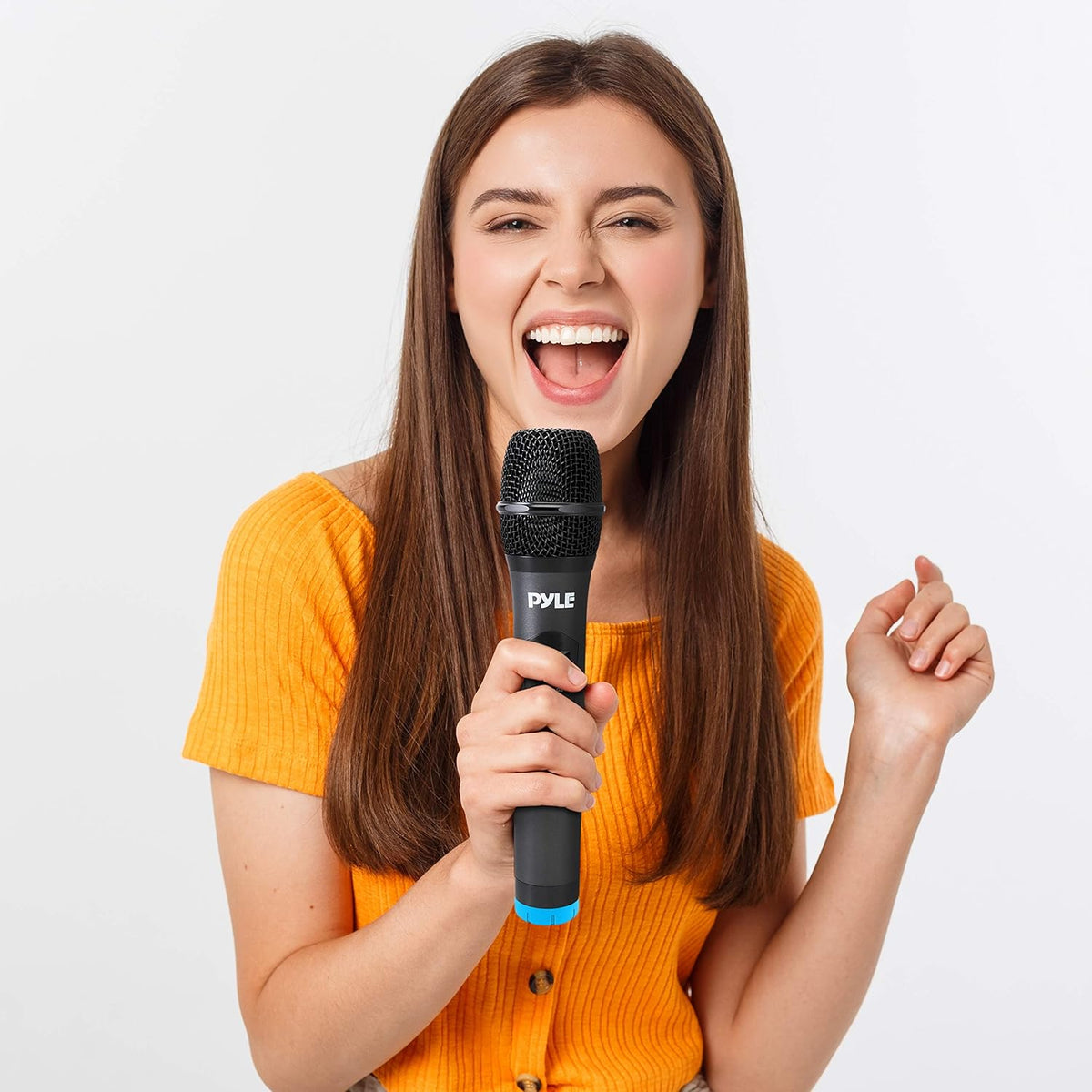 Pyle Wireless Microphones, Professional UHF Dual Microphones for Karaoke, Wireless Dynamic