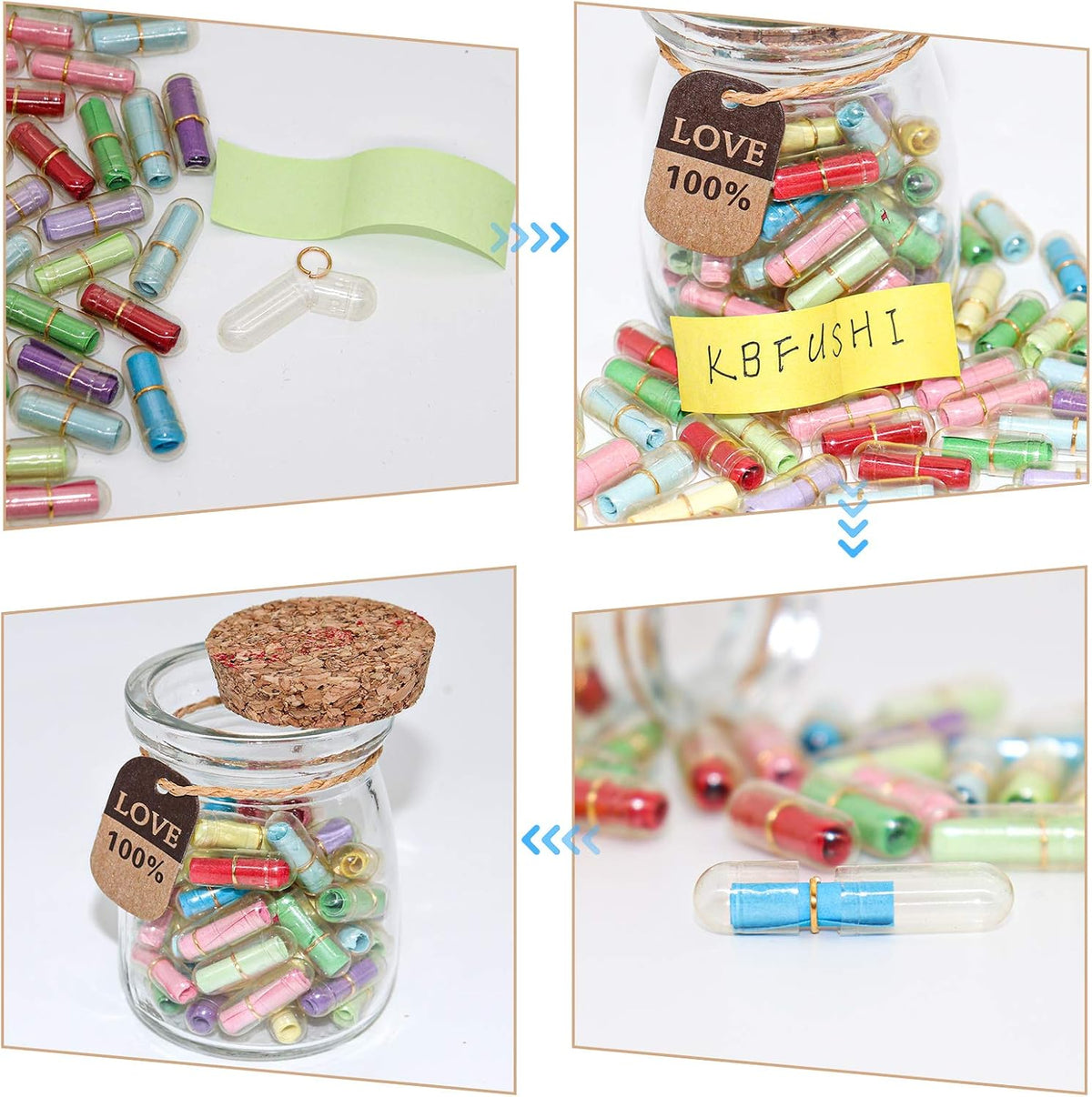 Capsule Letters Message in a Bottle - Cute Things Gifts for Boyfriend/Girlfriend - Love Letter for