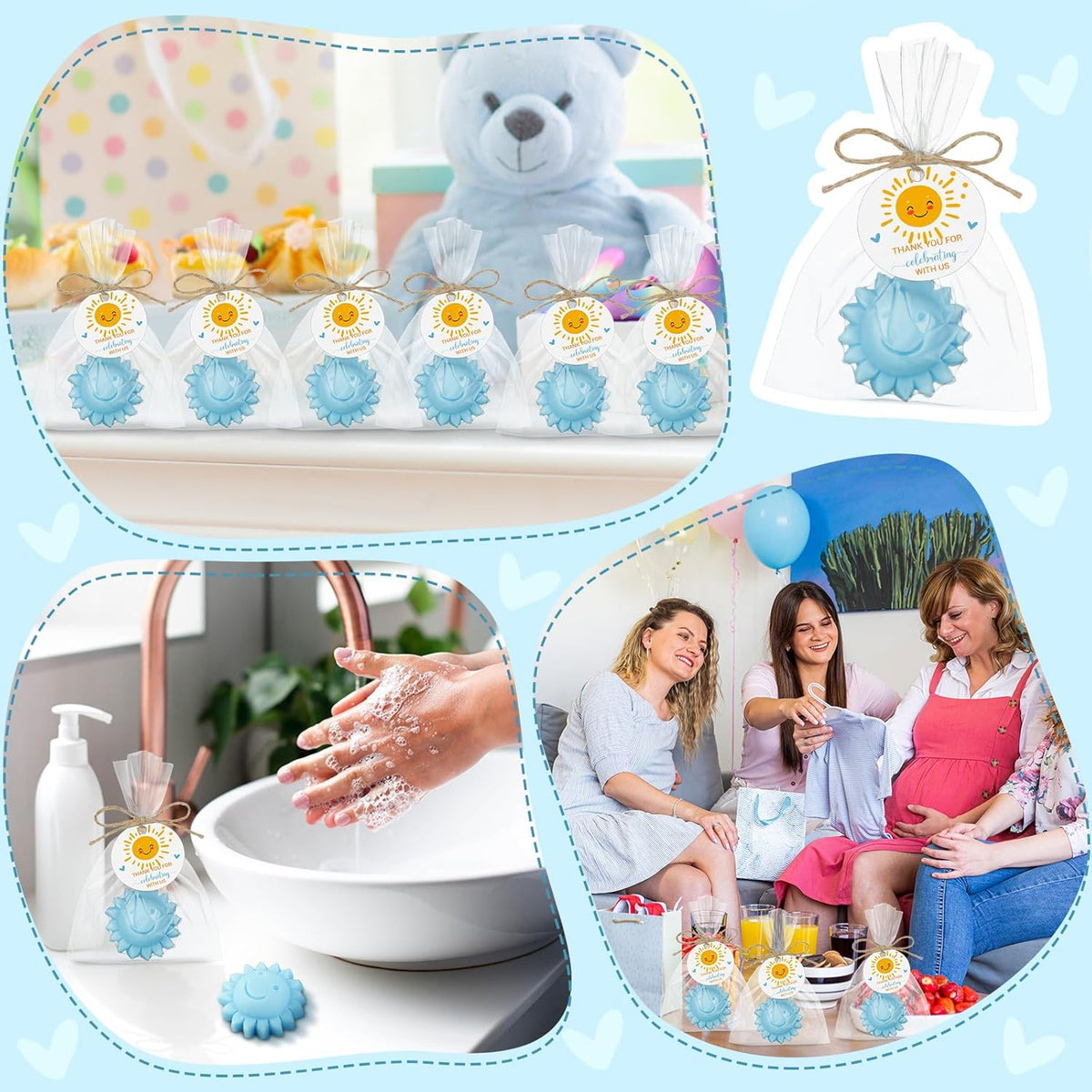 Demissle 40 Pcs Sun Soap Baby Shower Favors for Sunshine Party Here Comes the Son Baby Favors Mini