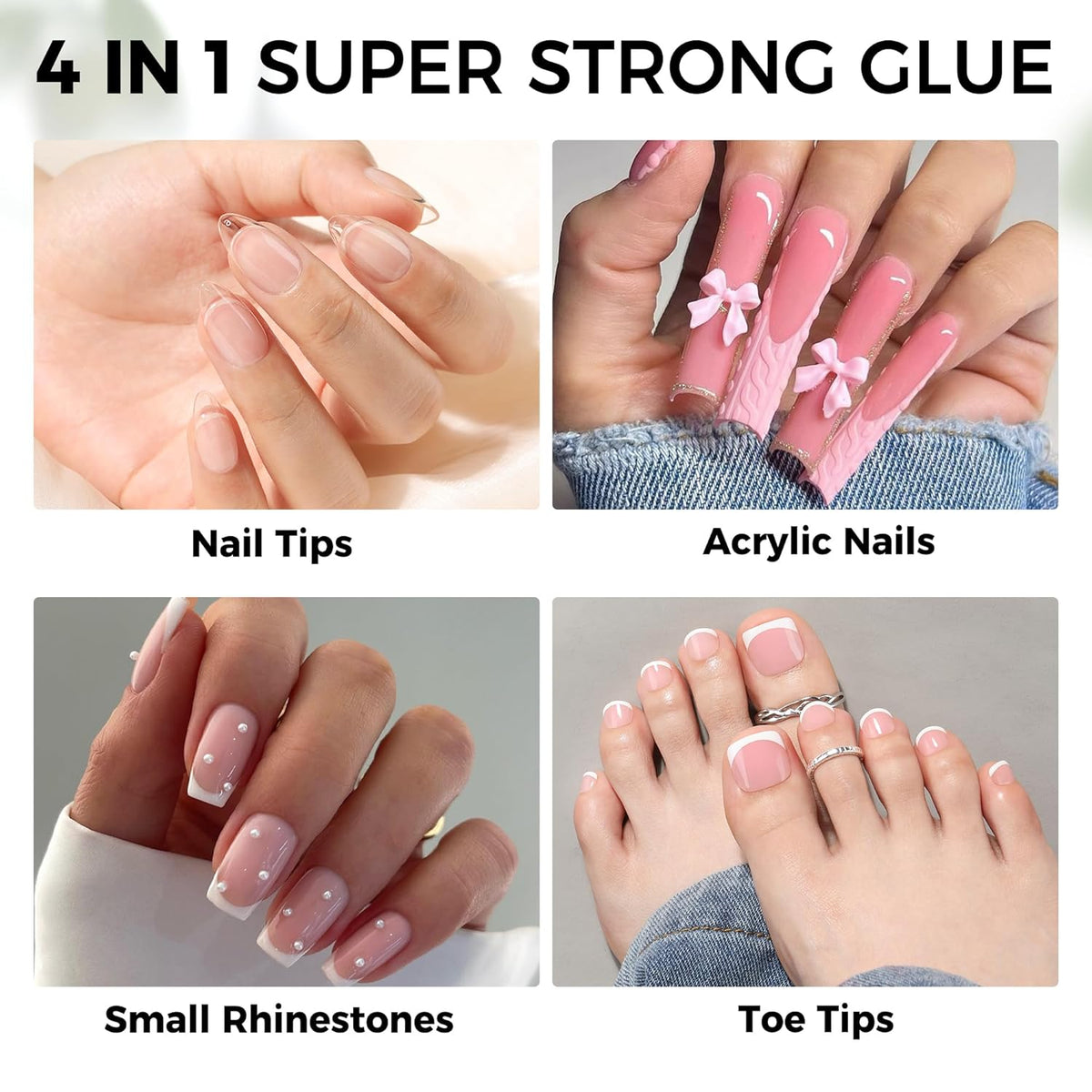 Nail Glue Gel for Nail Tips, Super Strong Solid Gel Glue U V Cured Needed, 15ml Soak Off Soft