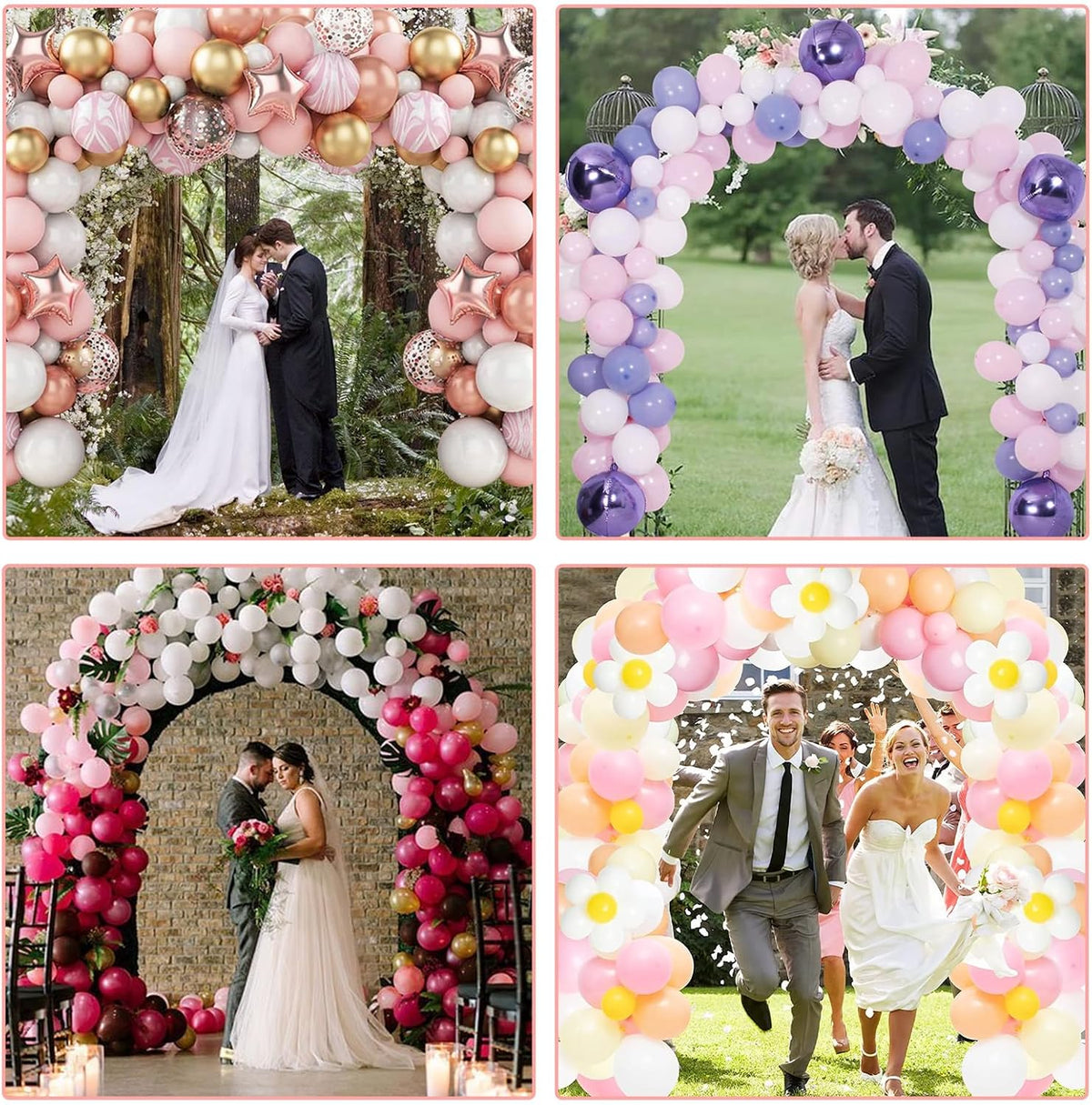Paready White Balloon Arch Stand Kit, Adjustable Balloon Stand Arch for Floor Garden Arbors