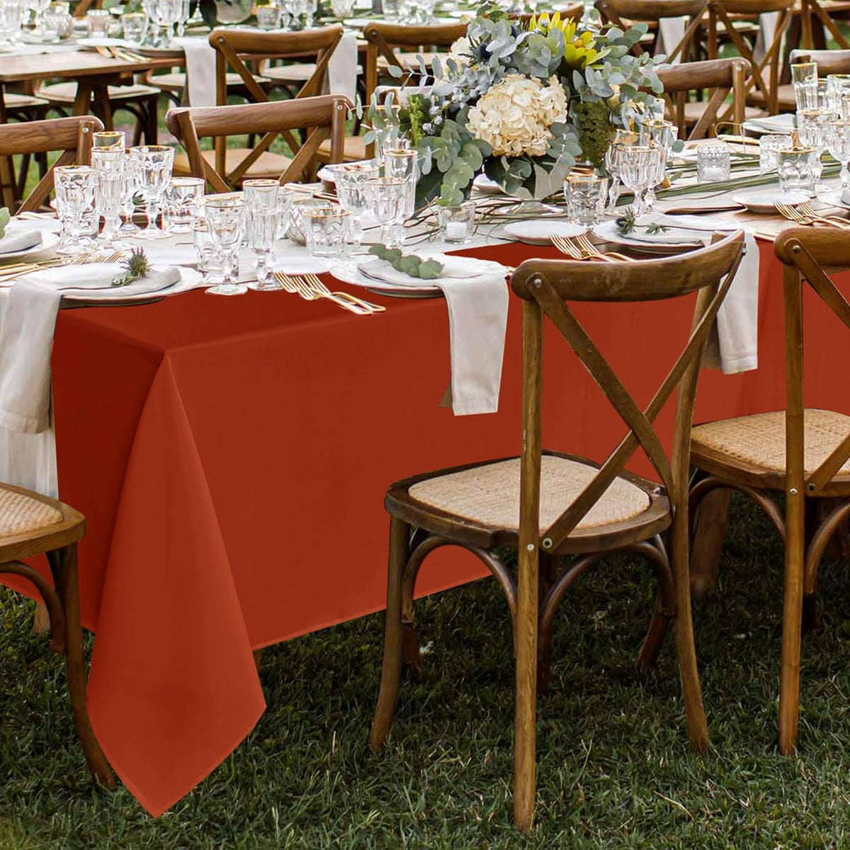 Fitable 8 Pack Rectangle Tablecloths: Stain Resistant Wrinkle Free Fall Table Clothes, Washable