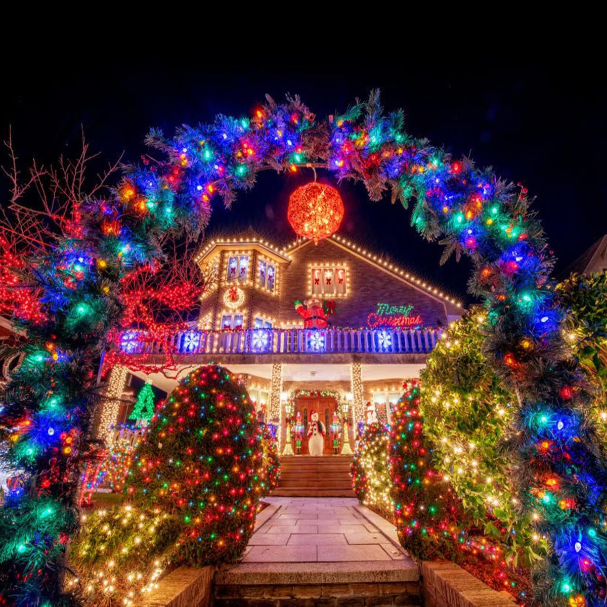 JMEXSUSS 163ft 500 LED Christmas Lights Outdoor, Waterproof Clear Wire String Light, 8 Modes