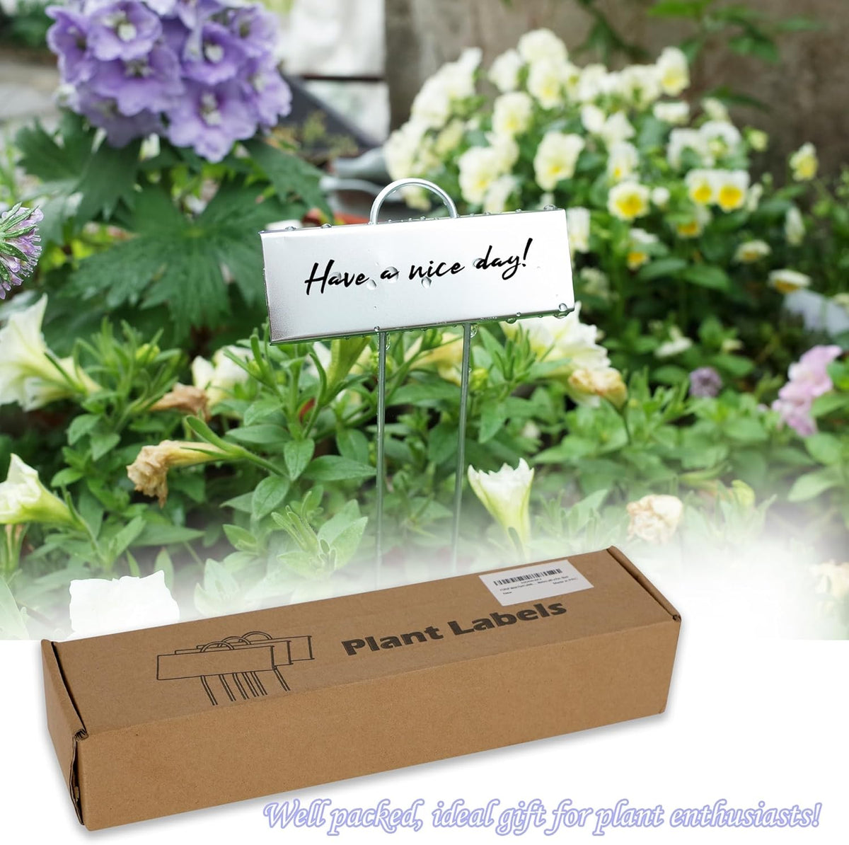 FORUP Metal Plant Labels, 50 Pack Garden Label Markers, Weatherproof Garden Stake Tags, Reusable