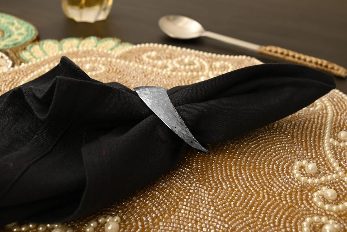 Metal Napkin Rings - Mobius Napkin Ring Loop Design - Napkin Ring Holder Set of 12 for Family