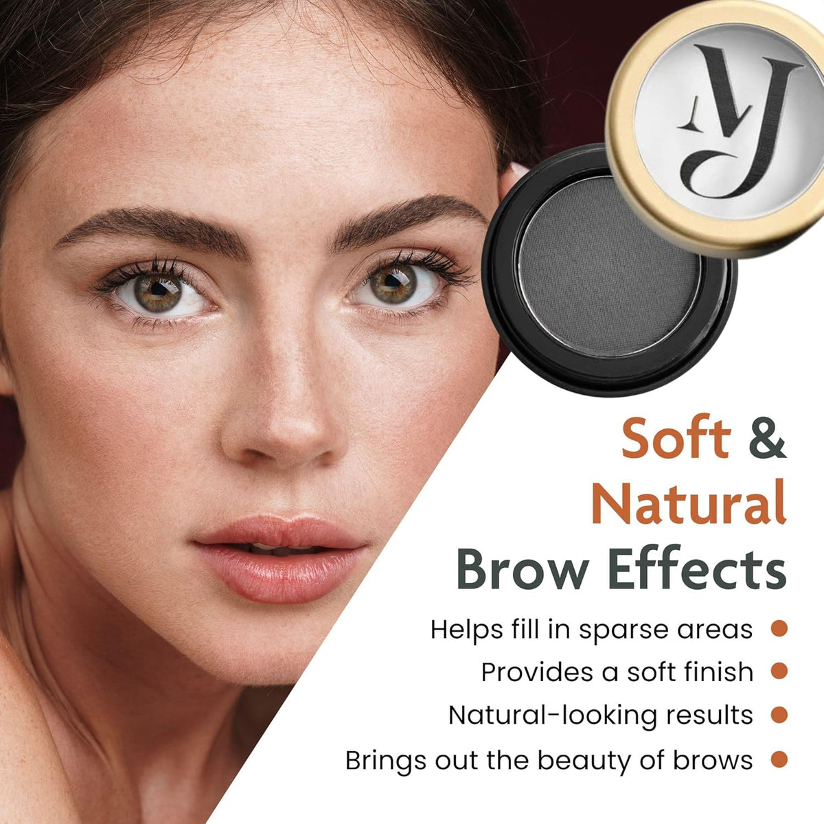 Marie-José Eyebrow Powder Soft Black - Ideal for those with Black Hair - Effortless All-Day Brow