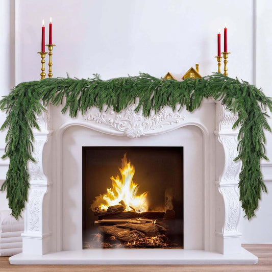 2 Pack 6FT Real Touch Norfolk Pine Garland – Artificial Evergreen Greenery Christmas Decoration for