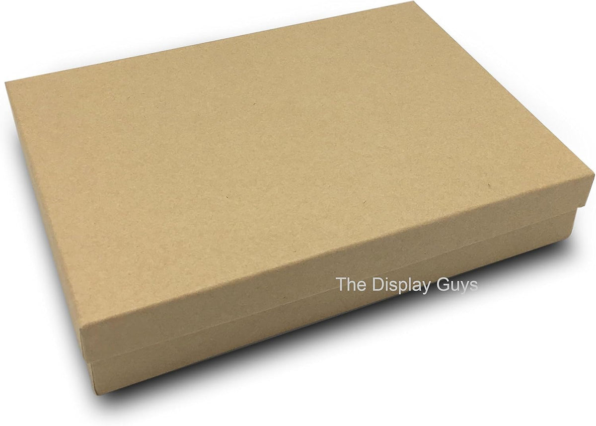 TheDisplayGuys - 25-Pack #53 Kraft Paper Cardboard Gift Boxes/Jewelry Cases w. Cotton Padding & Lid