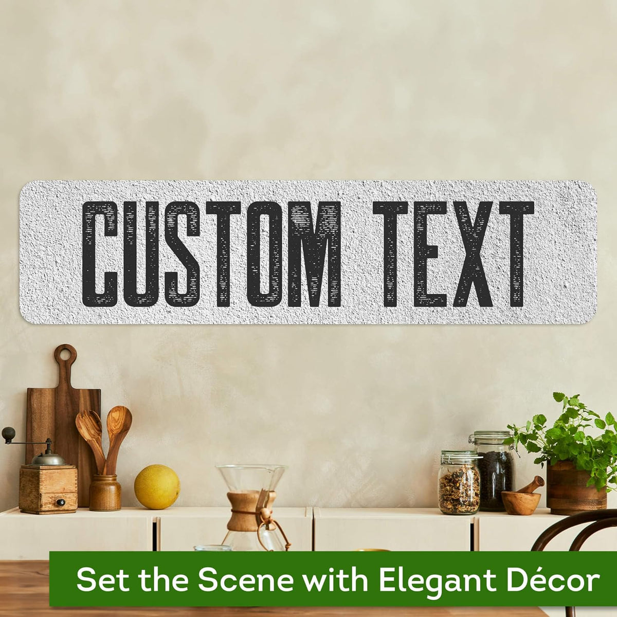 Custom Sign, Custom Street Sign, 11 Font Colors, 13 Font Styles, 4 Hole Options, 22 Sizes, 8x32