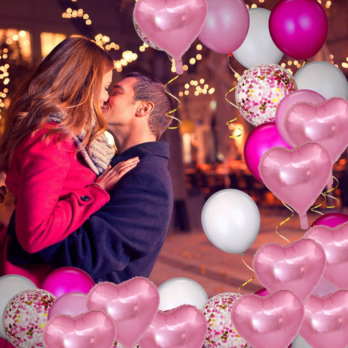 50 Pcs 10 inch Heart Shape Foil Mylar Balloons for Birthday Party Decorations, Wedding Decorations