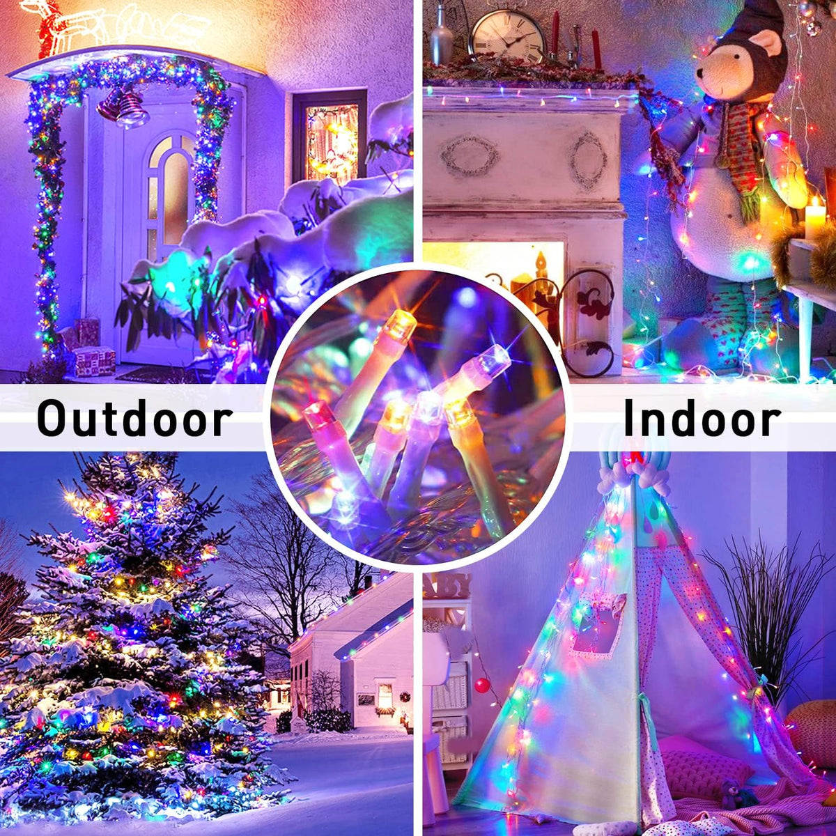 JMEXSUSS 250 LED Christmas Lights Indoor, 91.5ft Connectable Multicolor Christmas Lights Outdoor