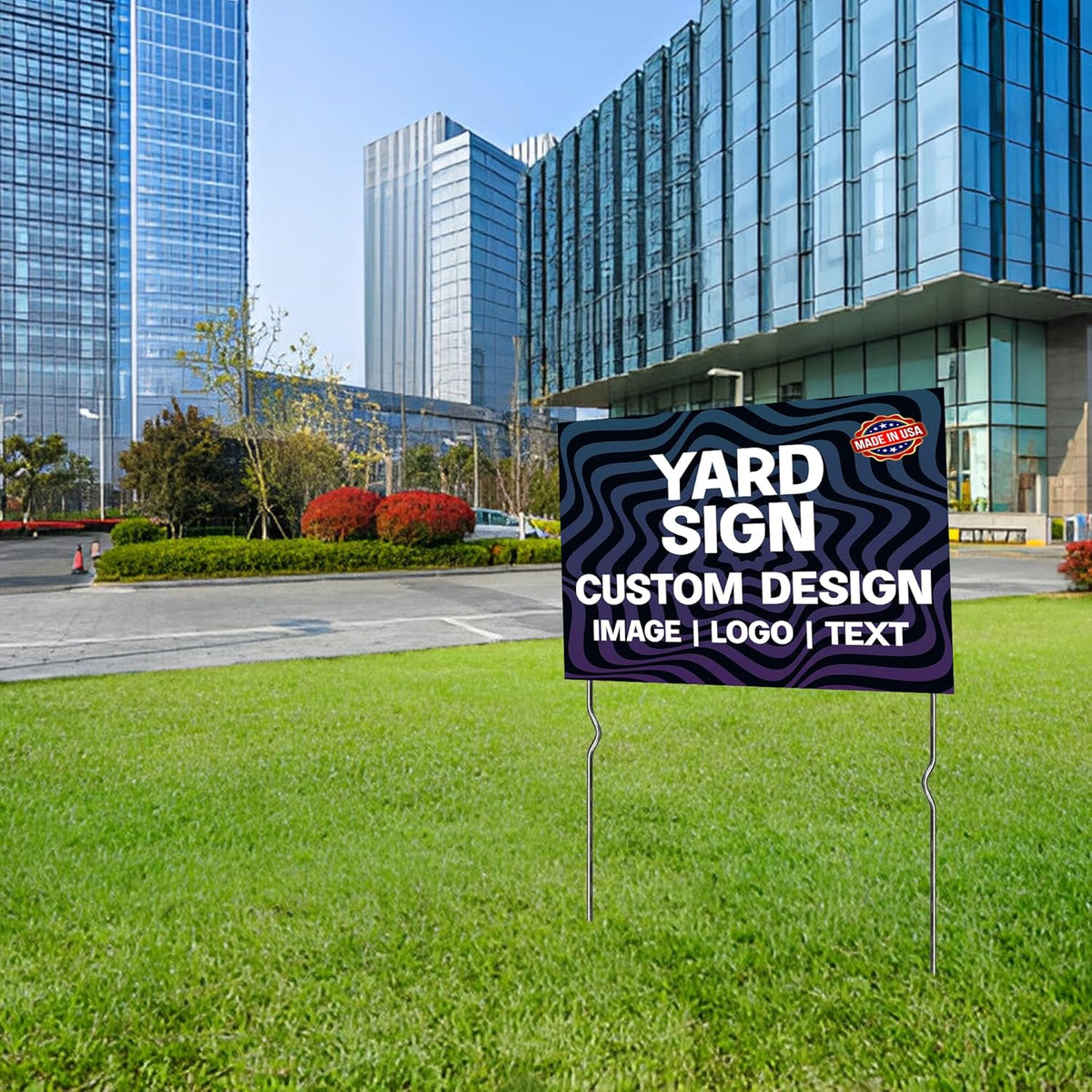 Custom Yard Signs with Metal Stakes (24”x18”) – by DreamController | Personalized Lawn Signs for