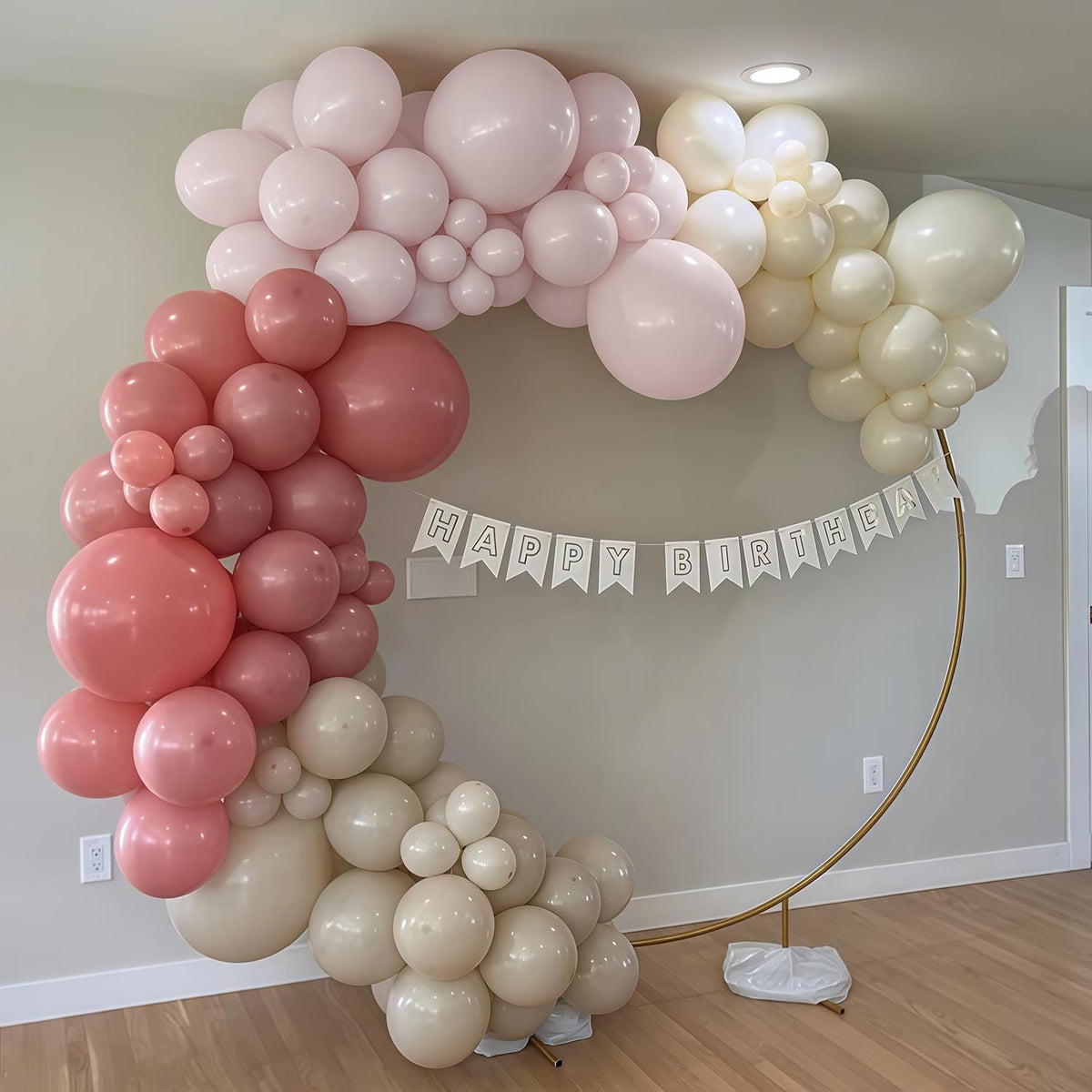 Dusty Pink Balloon Arch Kit 115Pcs Boho Blush Pink Balloons Garland Neutral Retro Peach Nude Beige