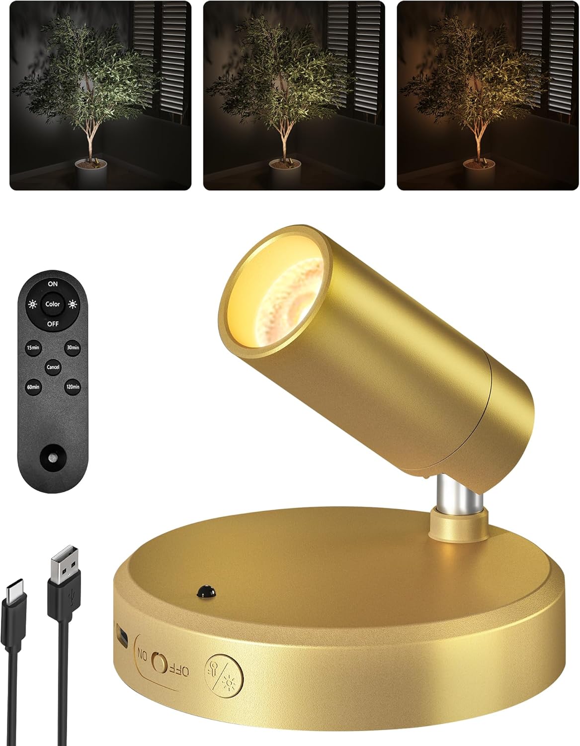 EZVALO LED Spotlight Indoor, 5500mAh Rechargeable Battery Picture Lights, Wireless Mini Art Accent
